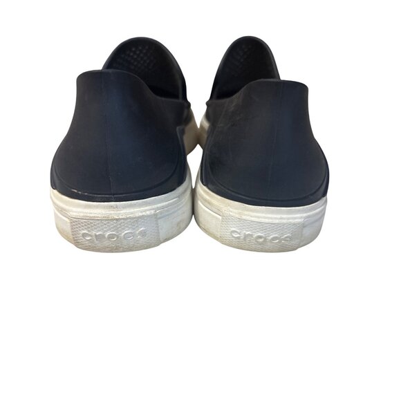 Crocs womens 8 Black Perforated Slip-On Casual Shoes Rubber Sole Lightweight - Picture 4 of 5